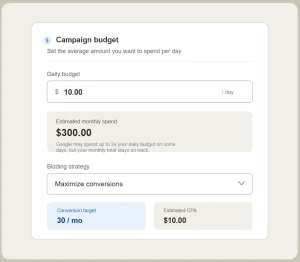 google ads budget